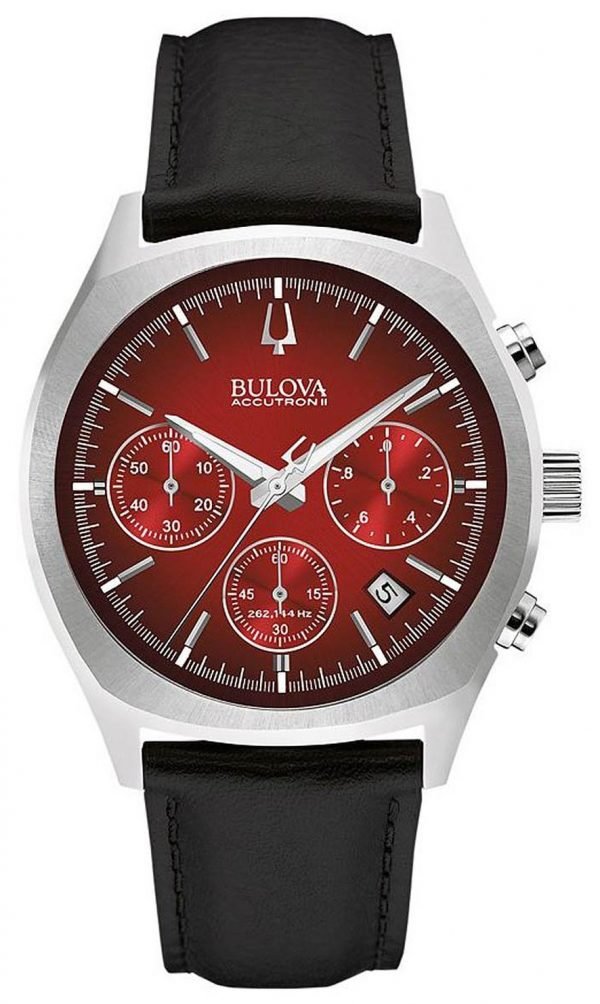 Bulova Accutron 96b238 Kello Punainen / Nahka