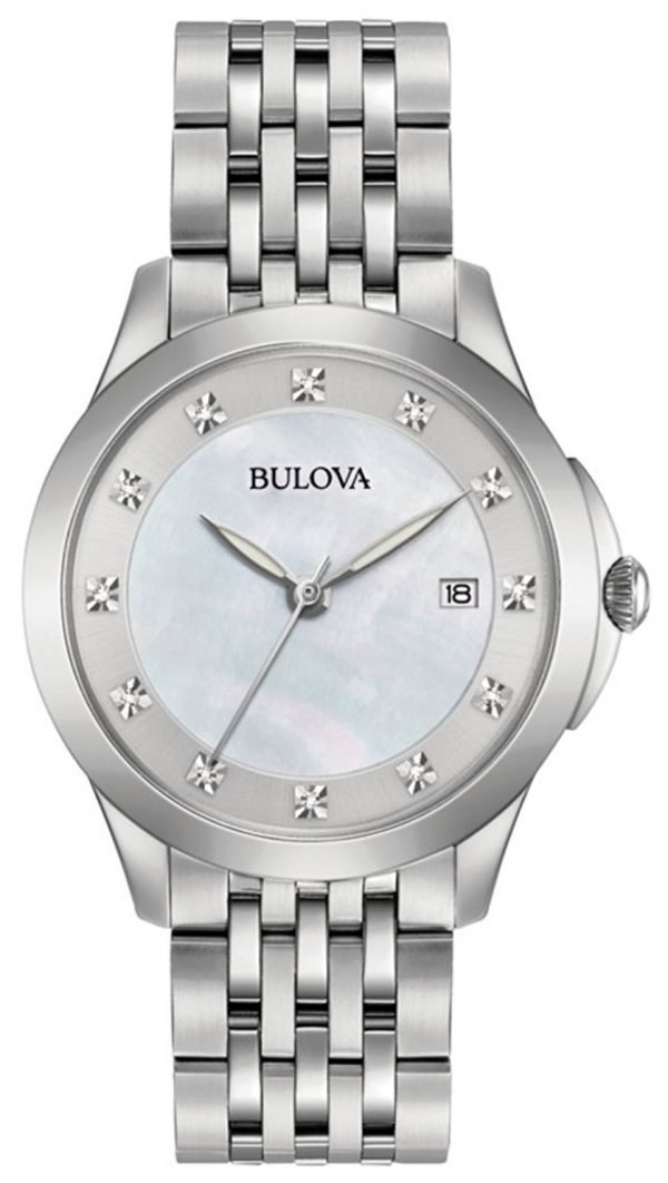 Bulova Diamond 96s174 Kello Valkoinen / Teräs