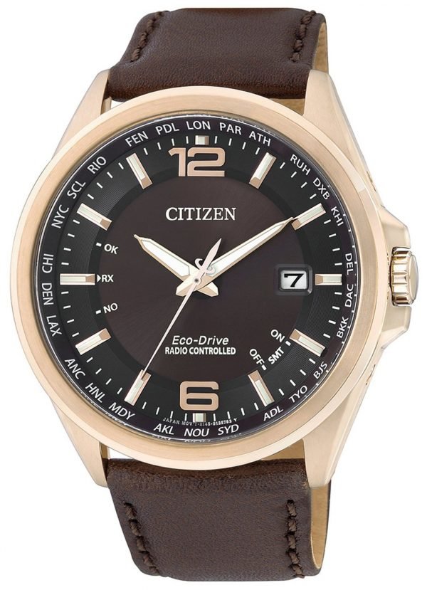 Citizen Radio Controlled Cb0017-03w Kello Ruskea / Nahka