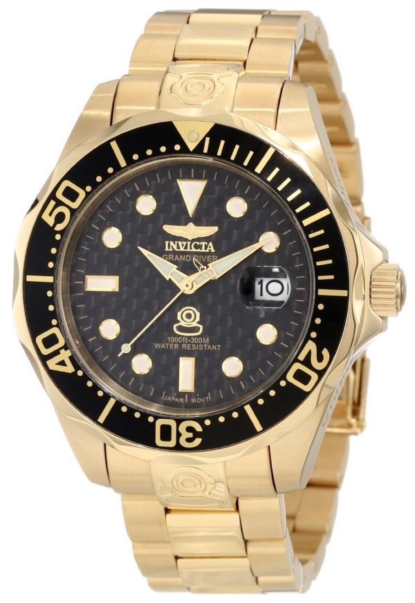 Invicta Pro Diver 10642 Kello Musta / Kullansävytetty Teräs