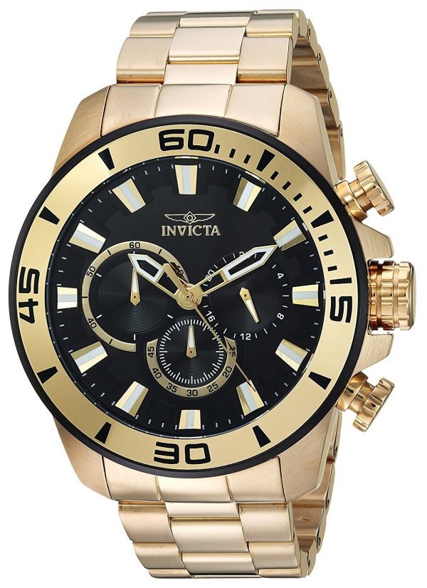 Invicta Pro Diver 22590 Kello Musta / Kullansävytetty Teräs