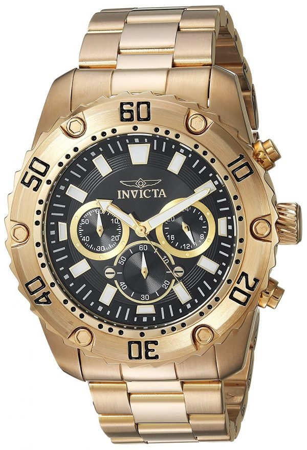 Invicta Pro Diver 24834 Kello Musta / Kullansävytetty Teräs