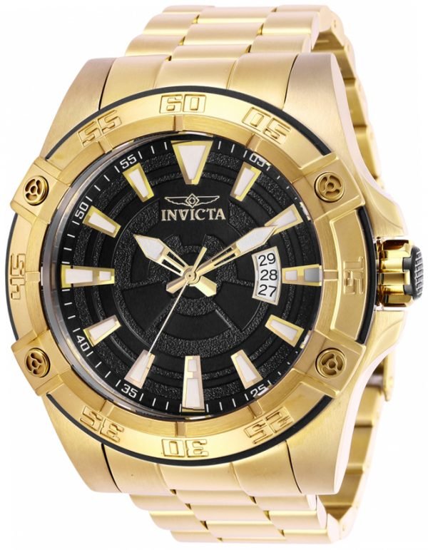 Invicta Pro Diver 27012 Kello Musta / Kullansävytetty Teräs