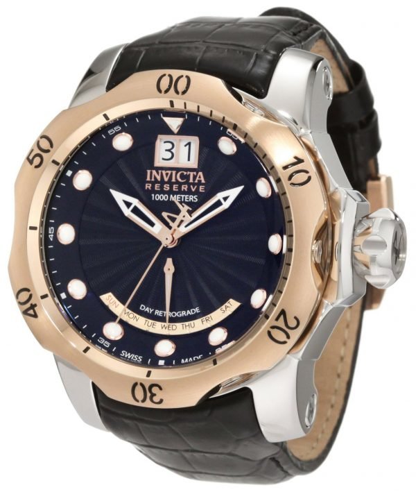 Invicta Reserve 1593 Kello Musta / Nahka