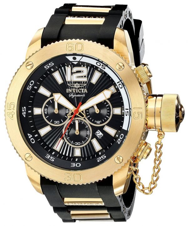 Invicta Signature 7427 Kello Musta / Kullansävytetty Teräs