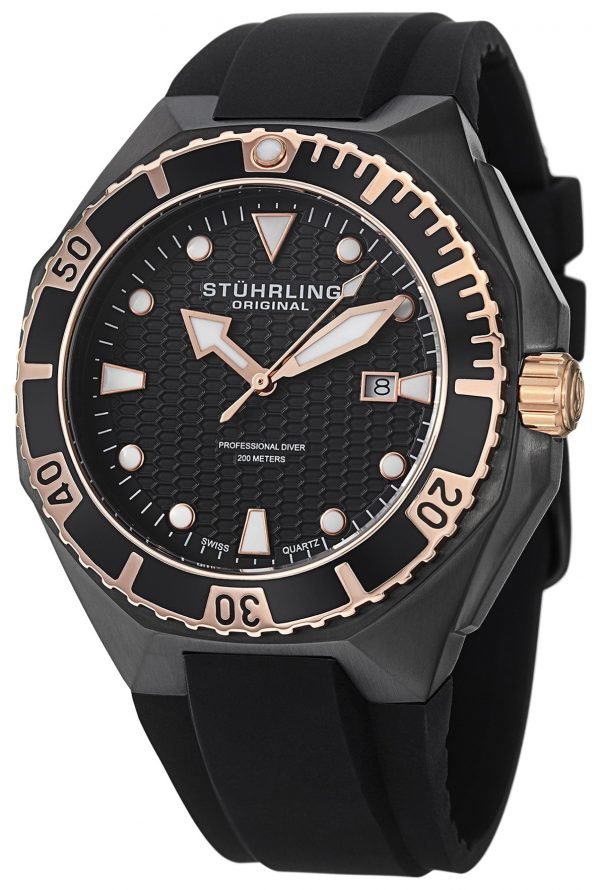 Stührling Original Aquadiver 823.02 Kello Musta / Kumi