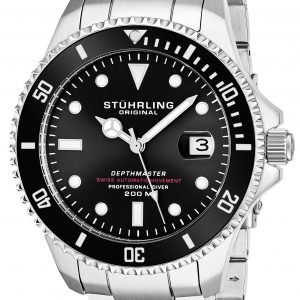 Stührling Original Aquadiver 883.01 Kello Musta / Teräs