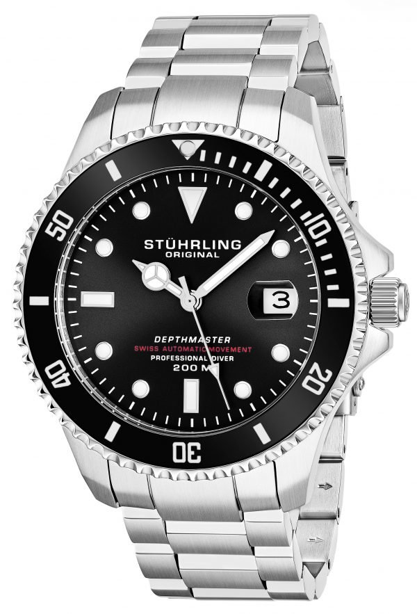 Stührling Original Aquadiver 883.01 Kello Musta / Teräs