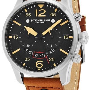 Stührling Original Aviator 473.01 Kello Musta / Nahka