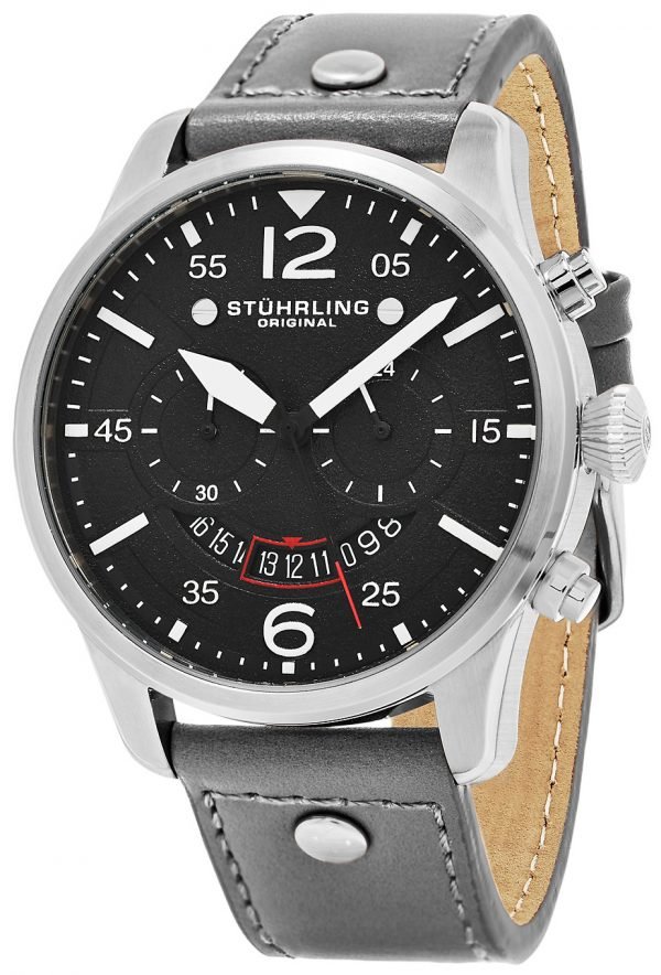 Stührling Original Aviator 473.03 Kello Musta / Nahka