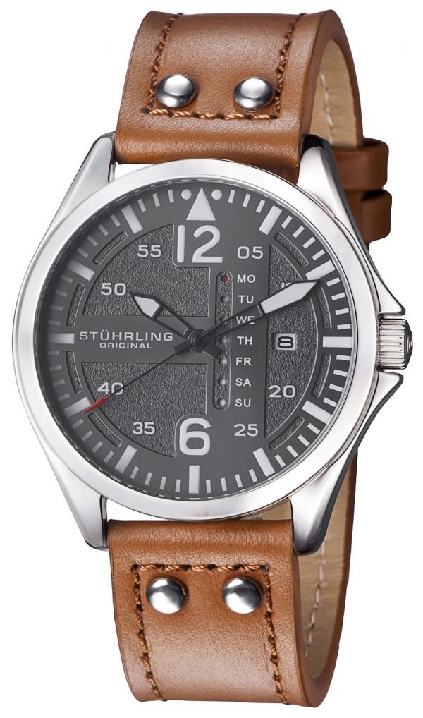 Stührling Original Aviator 699.02 Kello Harmaa / Nahka