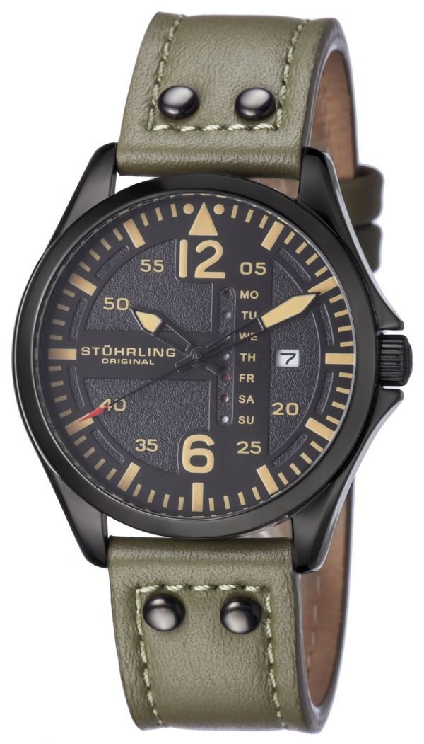 Stührling Original Aviator 699.03 Kello Musta / Nahka