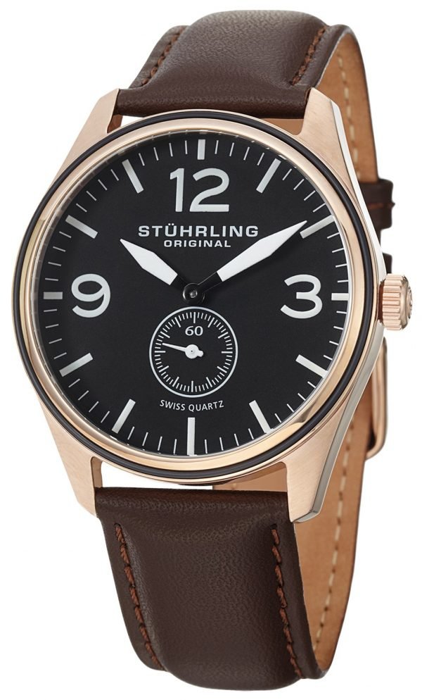 Stührling Original Aviator 931.03 Kello Musta / Nahka