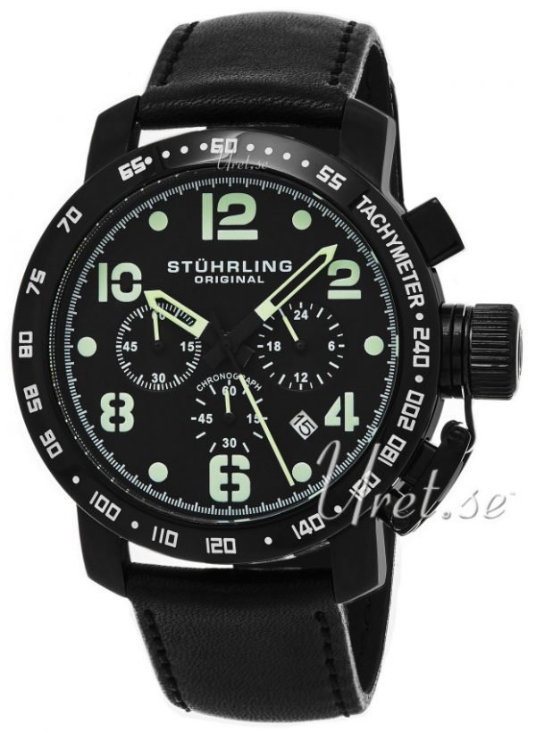 Stührling Original Aviator Aviator 641.03 Kello Musta / Nahka